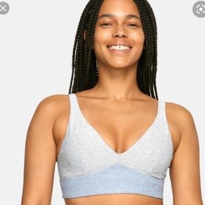 Outdoor voices plunge bra in dove grey